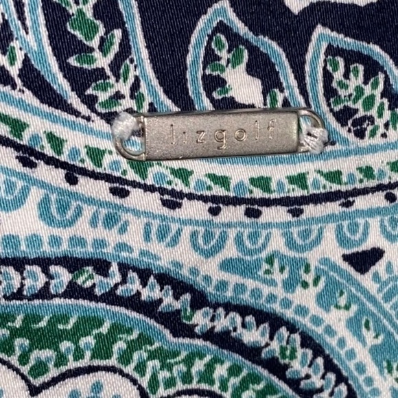 Liz Claiborne LizGolf Skort Blue Paisley with Belt and attached shorts Sz 8 - Picture 3 of 11